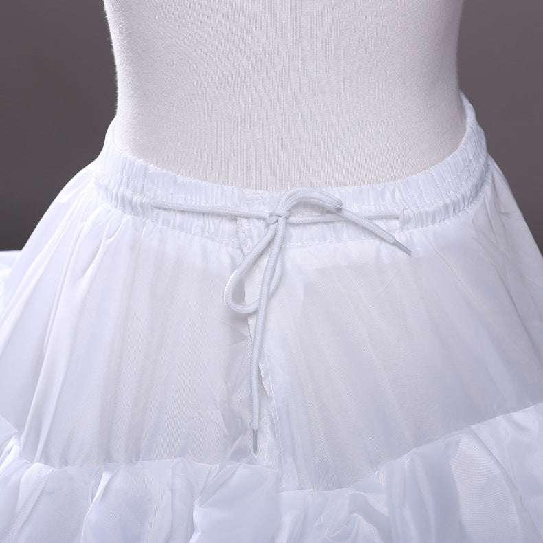 White Ruffled Petticoat Ball Gown Underskirt Lady Dress Accessories