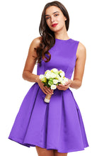 A-line Sleeveless Short Satin Homecoming Dress With Rose