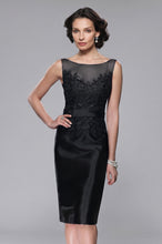 Sheath/Column Sccop Neckline Sleeveless Satin Knee Length Mother Dress With Lace Top