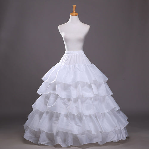 White Ruffled Petticoat Ball Gown Underskirt Lady Dress Accessories
