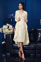 Two Piece Sheath/Column Sweetheart Knee Length Lace Mother of the Bride Dress