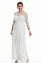 Sheath/Column 1/2 Sleeves Sequins Long Plus Size Mother of the Bride Dresses