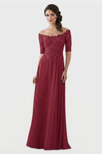 Mother of The Bride Gowns with Sleeves Lace Long Chiffon Beaded