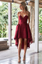 A-line High Low Homecoming Dresses with Lace