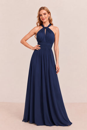 Navy Convertible Stretch Jersey A-Line Bridesmaid Dress
