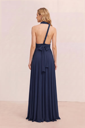 Navy Convertible Stretch Jersey A-Line Bridesmaid Dress