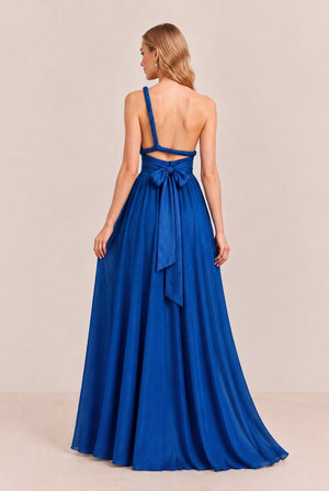 Royal Blue Convertible Stretch Jersey A-Line Bridesmaid Dress