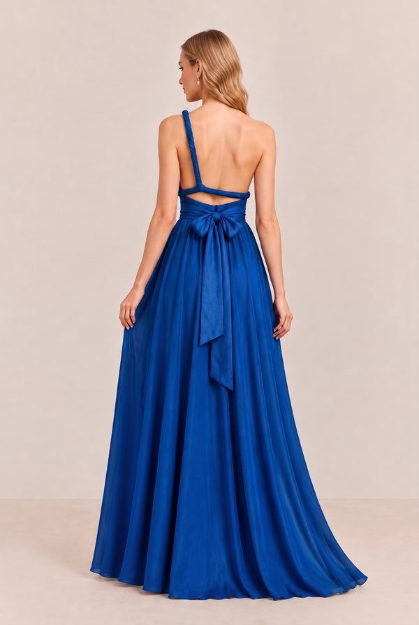 Royal Blue Convertible Stretch Jersey A-Line Bridesmaid Dress