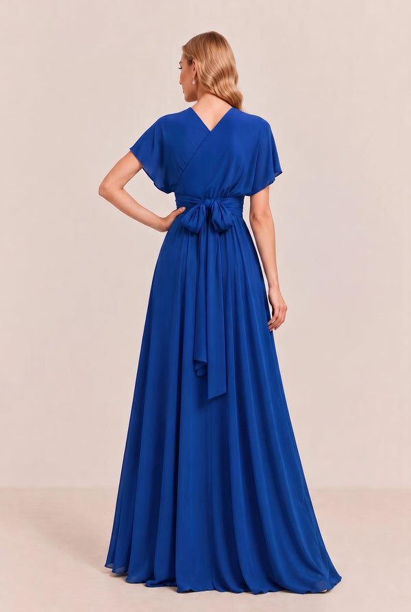 Royal Blue Convertible Stretch Jersey A-Line Bridesmaid Dress
