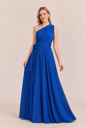 Royal Blue Convertible Stretch Jersey A-Line Bridesmaid Dress