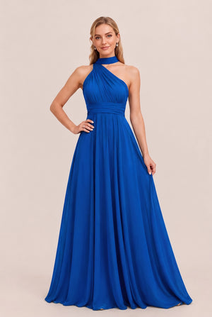 Royal Blue Convertible Stretch Jersey A-Line Bridesmaid Dress