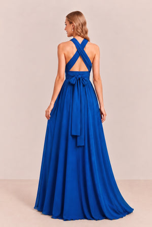 Royal Blue Convertible Stretch Jersey A-Line Bridesmaid Dress