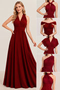 Burgundy Convertible Stretch Jersey A-Line Bridesmaid Dress