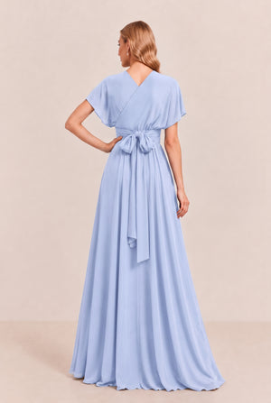 Ice Blue Convertible Stretch Jersey A-Line Bridesmaid Dress
