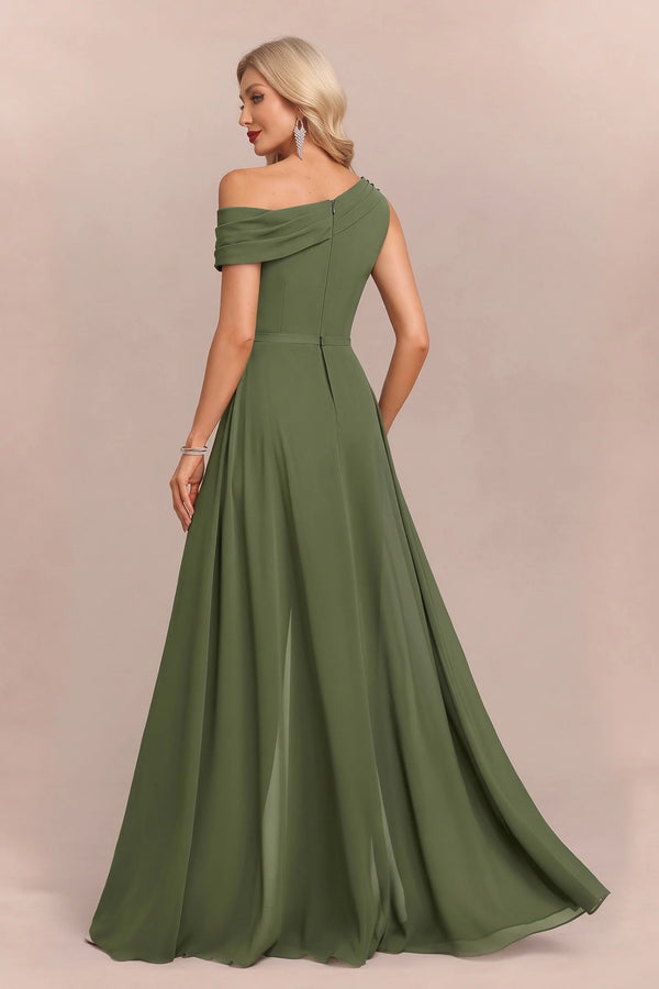 YQ0002-C60-3.webp — Sage green floor-length skirt look, back