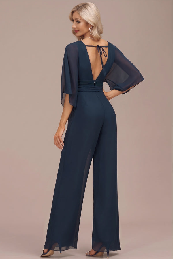 YQ0007-C118-2 — Dark Navy jumpsuit