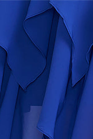 Royal Blue Tiered Chiffon A-Line Homecoming Dress with Handkerchief Hem