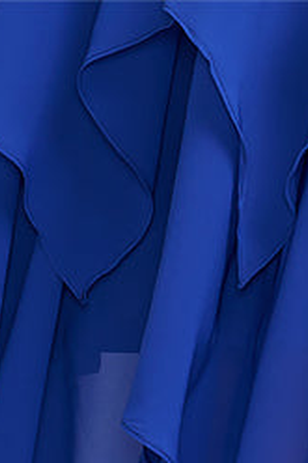 Royal Blue Tiered Chiffon A-Line Homecoming Dress with Handkerchief Hem