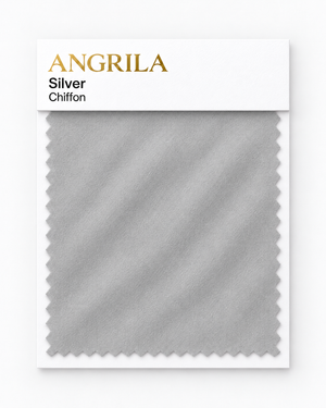 Silver Chiffon fabric swatch - Angrila