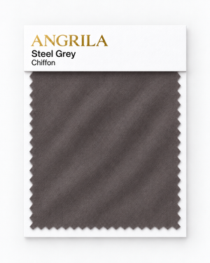 Steel Grey Chiffon fabric swatch - Angrila