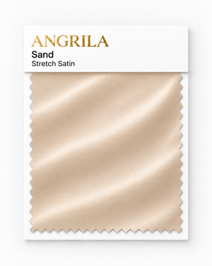 Sand Stretch Satin fabric swatch - Angrila