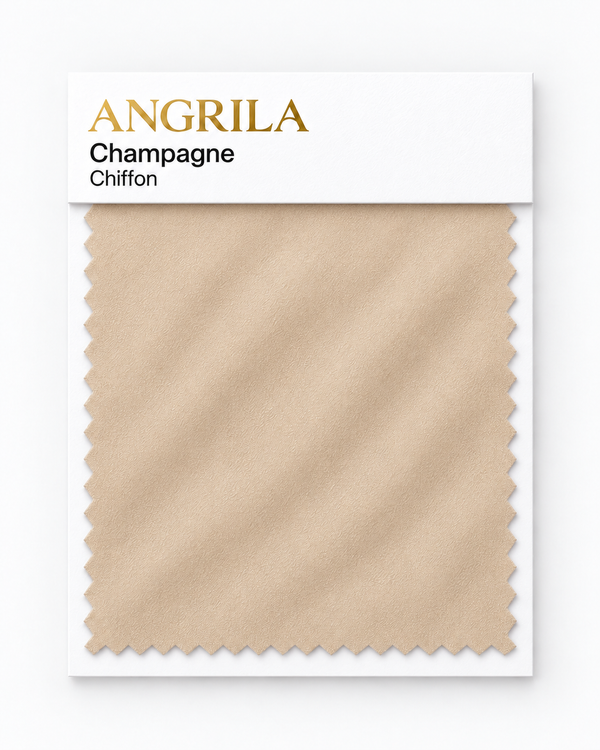 Champagne Chiffon fabric swatch - Angrila