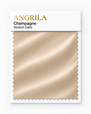 Champagne Stretch Satin fabric swatch - Angrila