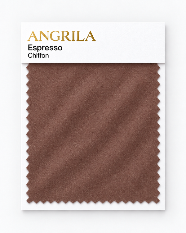 Espresso Chiffon fabric swatch - Angrila