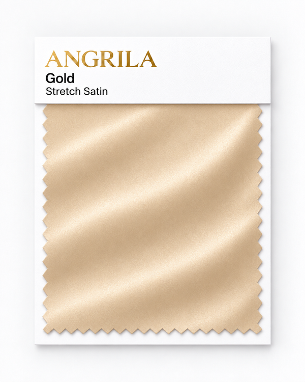 Gold Stretch Satin fabric swatch - Angrila