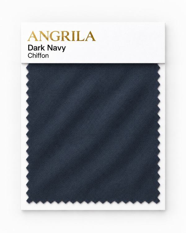 Dark Navy Chiffon fabric swatch - Angrila