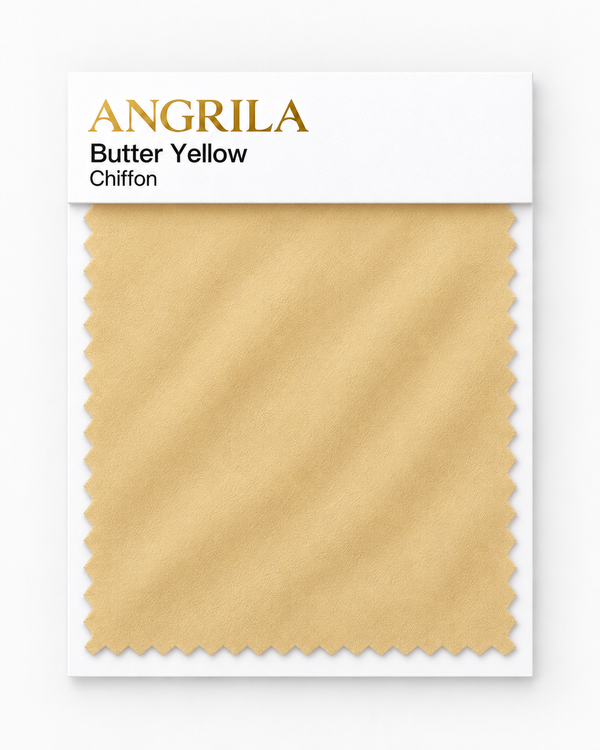 Butter Yellow Chiffon fabric swatch - Angrila