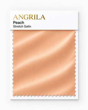 Peach Stretch Satin fabric swatch - Angrila