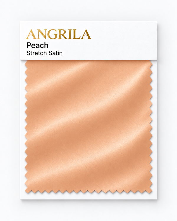 Peach Stretch Satin fabric swatch - Angrila