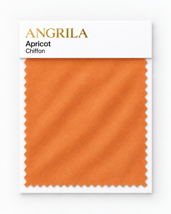 Apricot Chiffon fabric swatch - Angrila