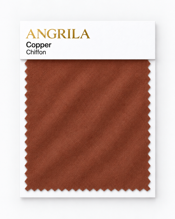 Copper Chiffon fabric swatch - Angrila