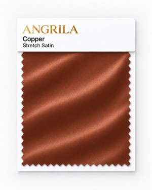 Copper Stretch Satin fabric swatch - Angrila
