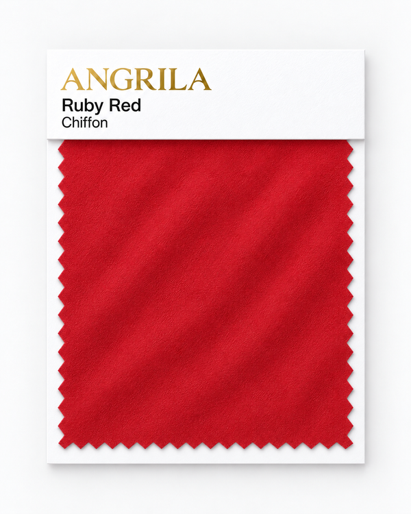 Ruby Red Chiffon fabric swatch - Angrila
