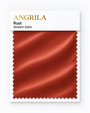 Rust Stretch Satin fabric swatch - Angrila