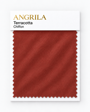 Terracotta Chiffon fabric swatch - Angrila