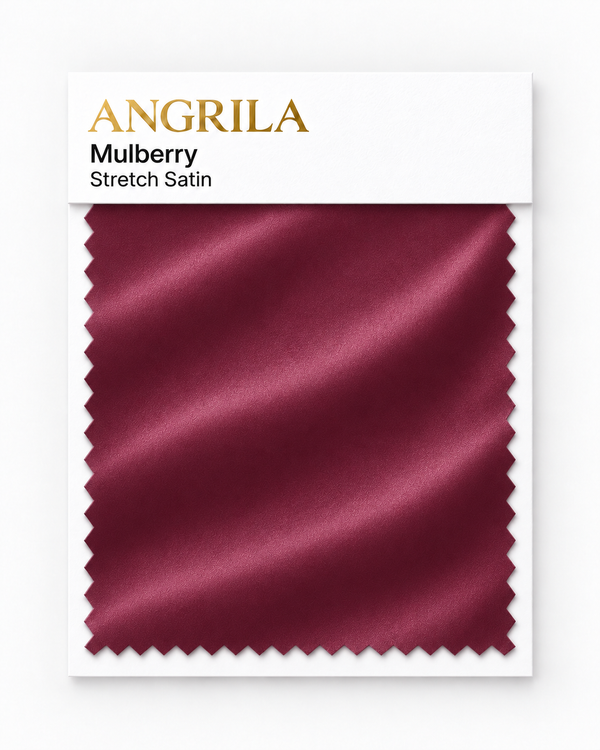 Mulberry Stretch Satin fabric swatch - Angrila