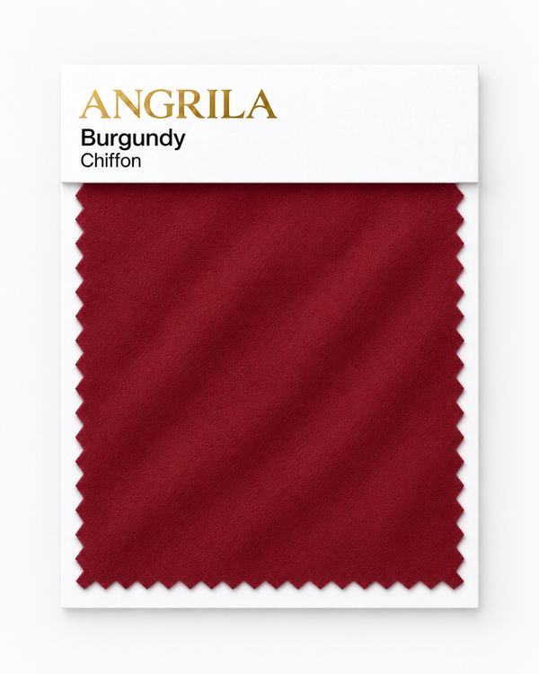 Burgundy Chiffon fabric swatch - Angrila