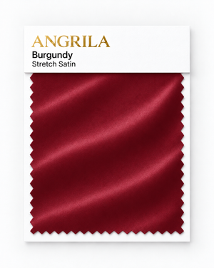 Burgundy Stretch Satin fabric swatch - Angrila