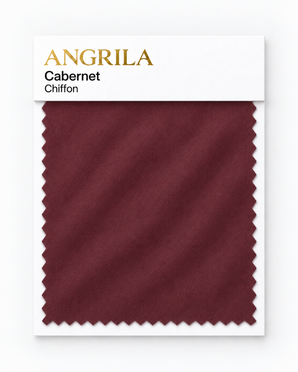 Cabernet Chiffon fabric swatch - Angrila
