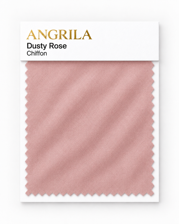 Dusty Rose Chiffon fabric swatch - Angrila