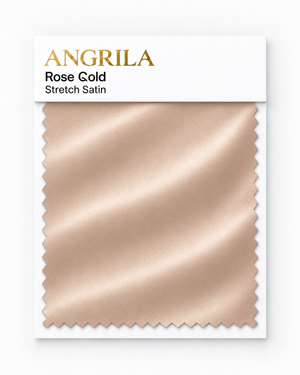 Rose Gold Stretch Satin fabric swatch - Angrila