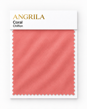 Coral Chiffon fabric swatch - Angrila