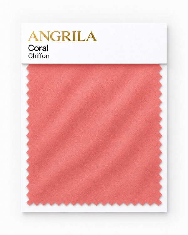 Coral Chiffon fabric swatch - Angrila