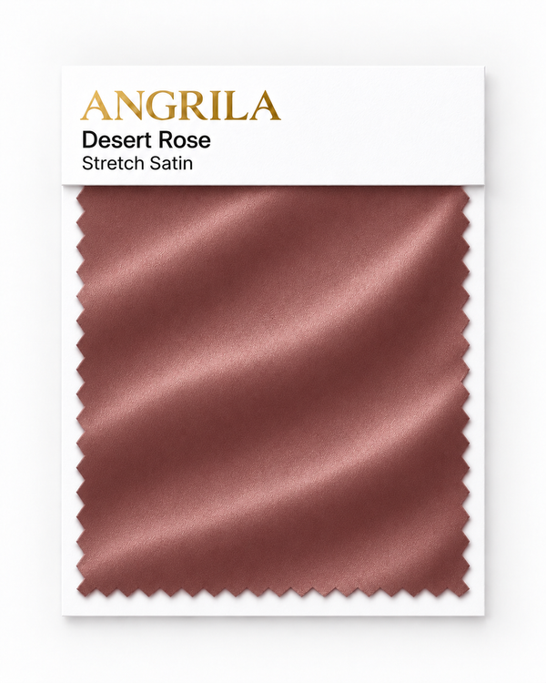 Desert Rose Stretch Satin fabric swatch - Angrila