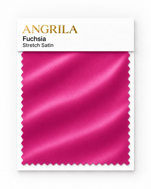 Fuchsia Stretch Satin fabric swatch - Angrila