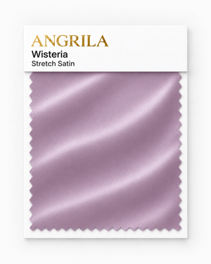 Wisteria Stretch Satin fabric swatch - Angrila